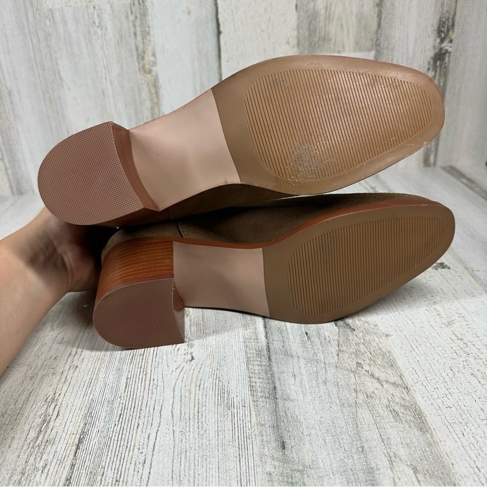 Steve Madden Ankle Boots Rhiannon Chelsea‎ Brown Suede Block Heel Minimalist - Picture 11 of 13